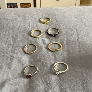 Elegant Multi-Color Ring Set